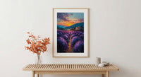 Provence Lavender Art, France Nature Decor - Purple Floral Print