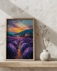 Provence Lavender Art, France Nature Decor - Purple Floral Print