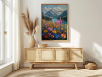 Swiss Alps Wall Art, Switzerland Nature - Wildflower Meadow Print
