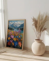 Swiss Alps Wall Art, Switzerland Nature - Wildflower Meadow Print