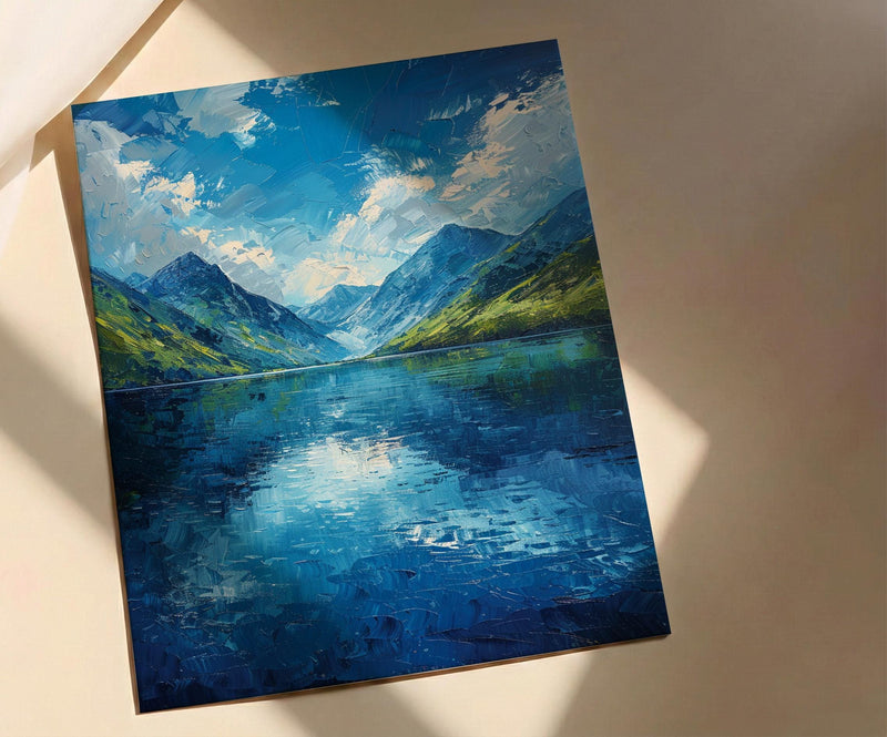 Scottish Highlands, Scotland Nature Decor - Mountain Lake Print