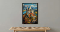 Bavarian Alps Poster, Germany Castle Decor - Neuschwanstein Art