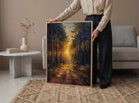 Black Forest Poster, Germany Nature Decor - Pine Tree Sunlight