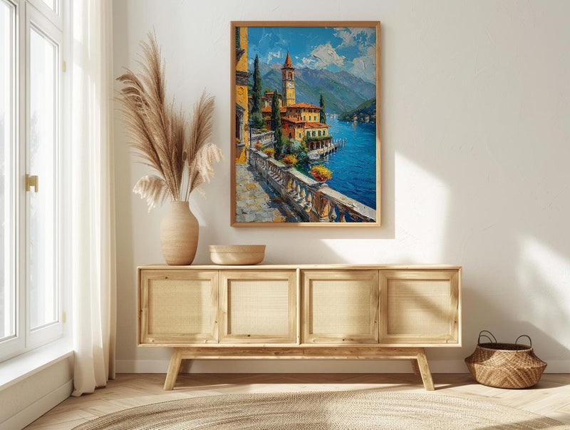 Lake Como Italy Art, Historic Villa Decor - Blue Water Poster