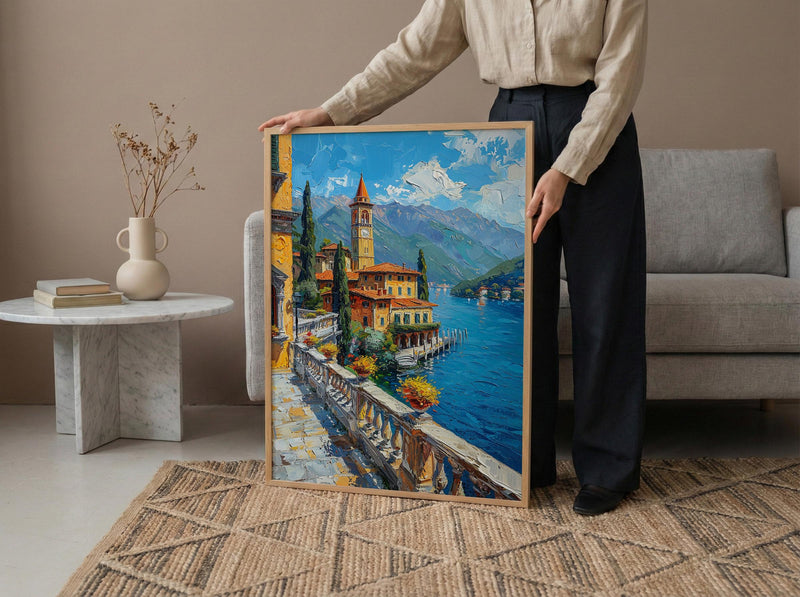 Lake Como Italy Art, Historic Villa Decor - Blue Water Poster