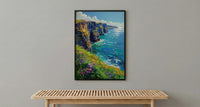 Cliffs of Moher Art, Ireland Coastal Decor - Green Cliff Poster