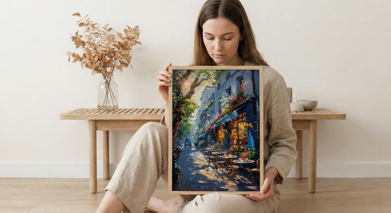 Paris Cafe Wall Art, France Street Decor - Morning Coffee Print