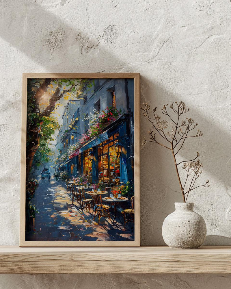 Paris Cafe Wall Art, France Street Decor - Morning Coffee Print