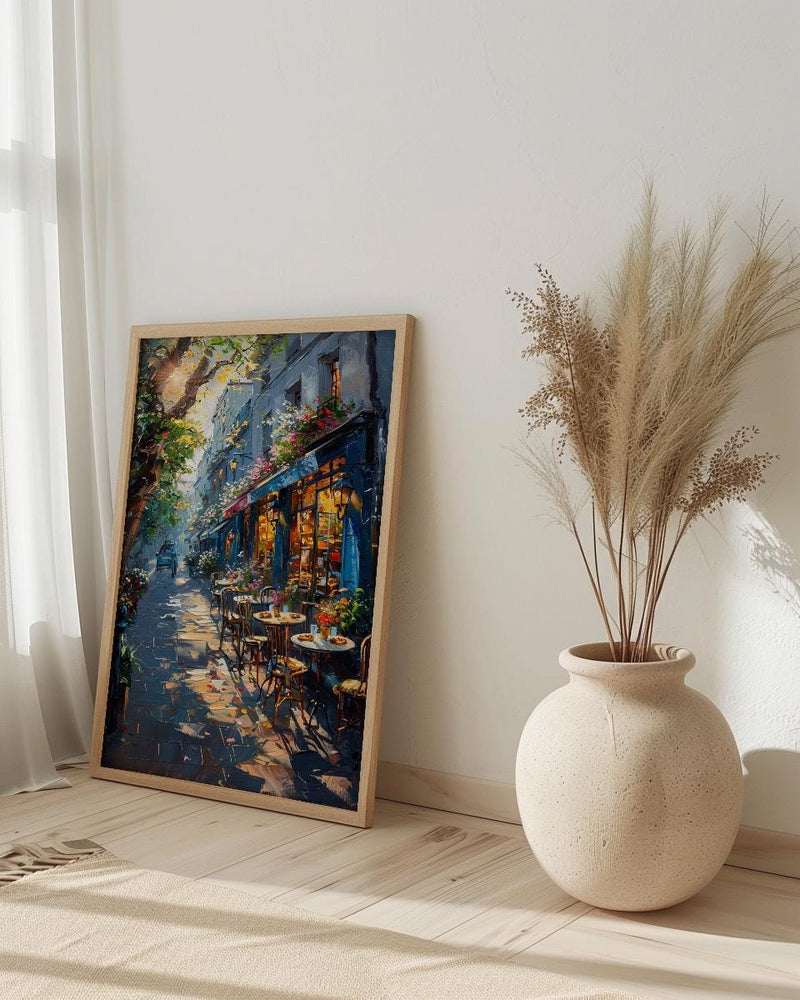 Paris Cafe Wall Art, France Street Decor - Morning Coffee Print