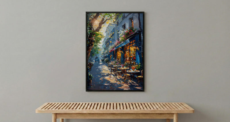 Paris Cafe Wall Art, France Street Decor - Morning Coffee Print