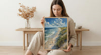 Outer Banks Beach Art Print, North Carolina Coastal Decor - Rolling Summer Surf Wild Horse