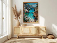 Laguna Beach Cove Poster, California Hidden Ocean Coast Decor - Crystal Clear Blue Summer Water