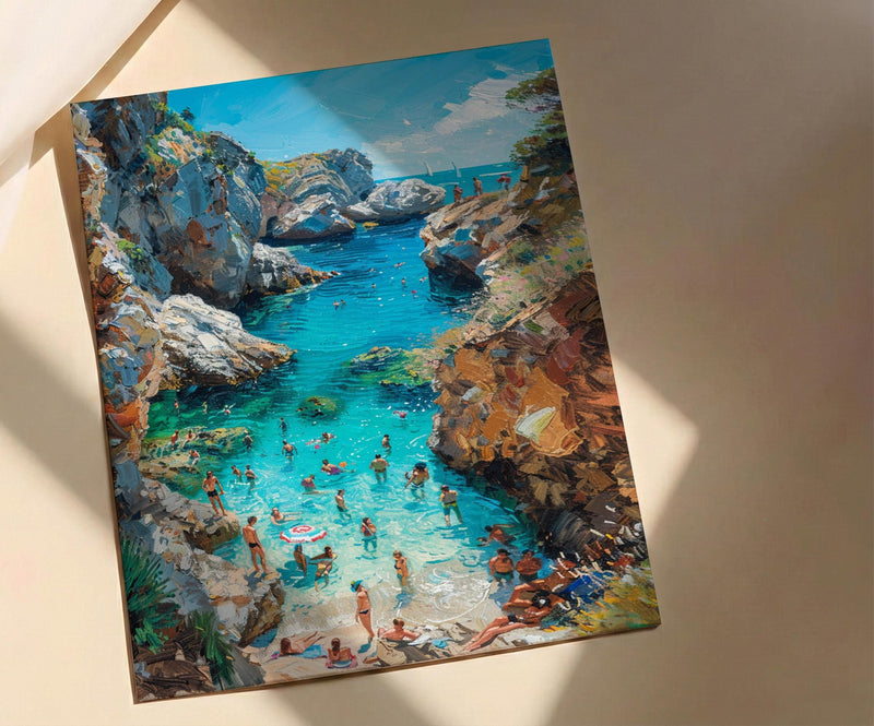 Laguna Beach Cove Poster, California Hidden Ocean Coast Decor - Crystal Clear Blue Summer Water
