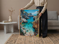 Laguna Beach Cove Poster, California Hidden Ocean Coast Decor - Crystal Clear Blue Summer Water