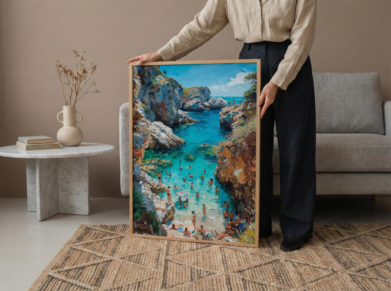 Laguna Beach Cove Poster, California Hidden Ocean Coast Decor - Crystal Clear Blue Summer Water