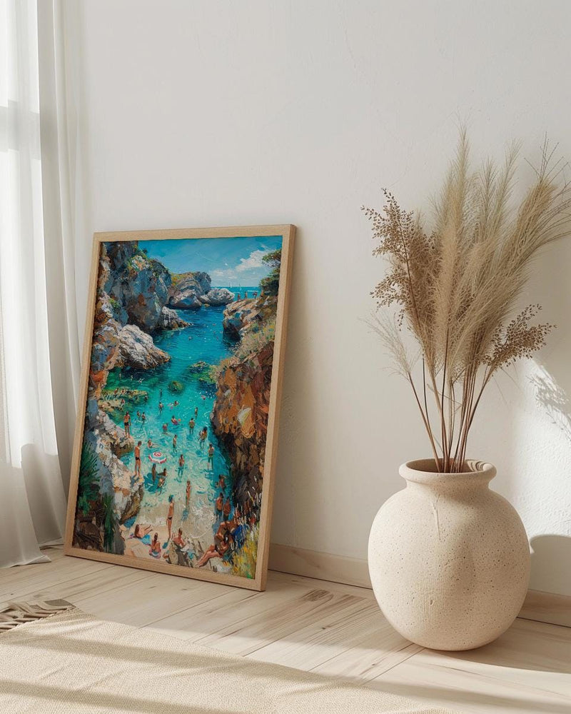 Laguna Beach Cove Poster, California Hidden Ocean Coast Decor - Crystal Clear Blue Summer Water