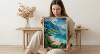 Kauai Hanalei Bay Wall Art, Lush Tropical Island Decor - Majestic Green Mountain Summer Ocean
