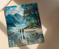 Tofino Surf Beach Wall Art, Canada Pacific Coast Decor - Misty Green Pine Ocean Wave