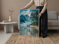 Tofino Surf Beach Wall Art, Canada Pacific Coast Decor - Misty Green Pine Ocean Wave