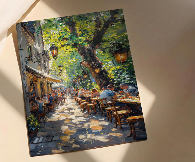 Munich Beer Garden, Germany Culture Decor - Chestnut Tree Art