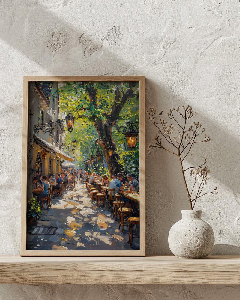 Munich Beer Garden, Germany Culture Decor - Chestnut Tree Art