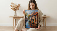 Bruges Canal Poster, Belgium City Decor - Medieval Brick Art