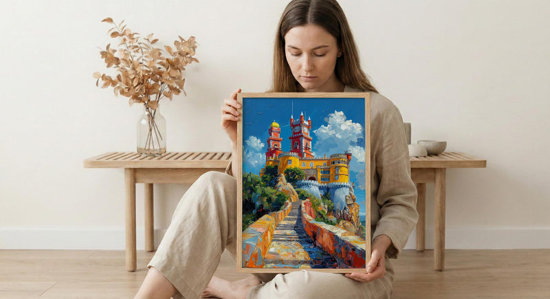 Sintra Pena Palace Art Print, Portugal Palace Decor - Colorful Castle Poster