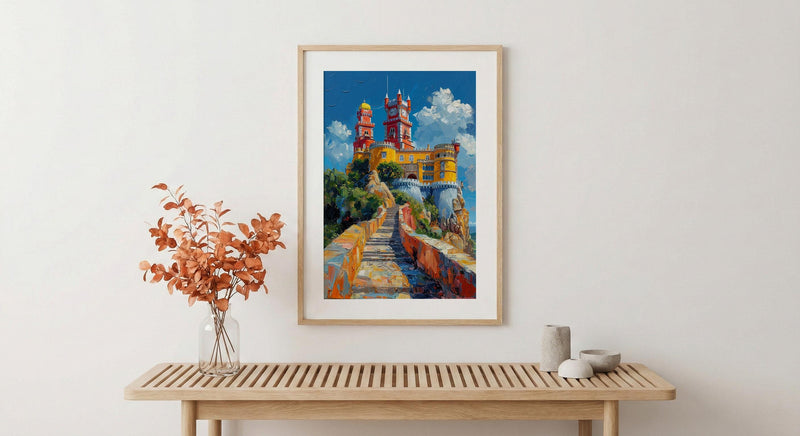 Sintra Pena Palace Art Print, Portugal Palace Decor - Colorful Castle Poster