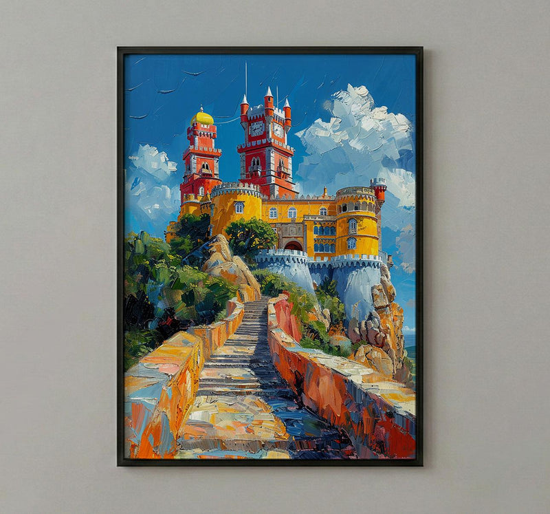Sintra Pena Palace Art Print, Portugal Palace Decor - Colorful Castle Poster