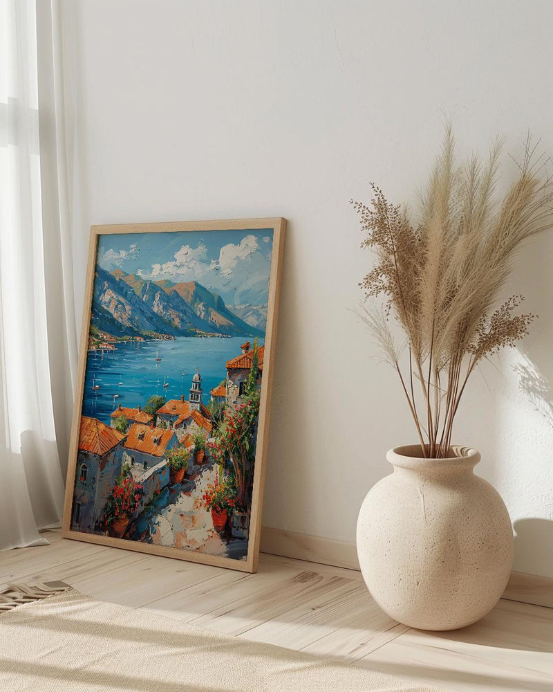 Kotor Bay Wall Art, Montenegro Sea Decor - Mountain Landscape