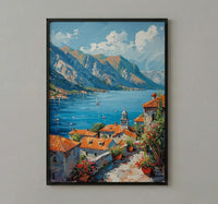 Kotor Bay Wall Art, Montenegro Sea Decor - Mountain Landscape