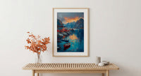 Lofoten Island Art, Norway Coastal Decor - Red Fishing Cabin