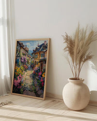 Colmar France Art Print, Historic Town Home Decor - Bright Half Timbered House Summer Vibe