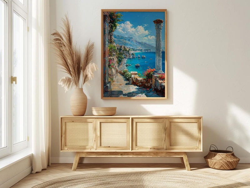 Taormina Sicily Wall Art, Italy Coastal Home Decor - Beautiful Ancient Greek Theater Summer Landscape
