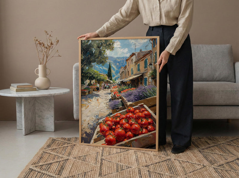 Provence Market Nature Poster, France Farmer Home Decor - Beautiful Purple Lavender Bouquet Summer Scenery