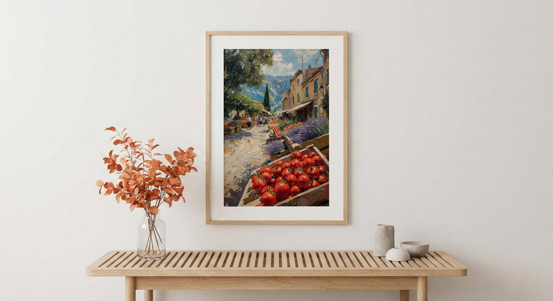 Provence Market Nature Poster, France Farmer Home Decor - Beautiful Purple Lavender Bouquet Summer Scenery