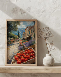 Provence Market Nature Poster, France Farmer Home Decor - Beautiful Purple Lavender Bouquet Summer Scenery