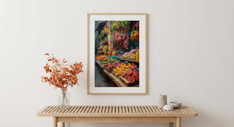 Barcelona Market Wall Art, La Boqueria Home Decor - Colorful Fresh Fruit Juice Summer Scene