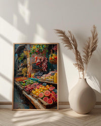 Barcelona Market Wall Art, La Boqueria Home Decor - Colorful Fresh Fruit Juice Summer Scene