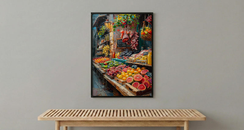 Barcelona Market Wall Art, La Boqueria Home Decor - Colorful Fresh Fruit Juice Summer Scene