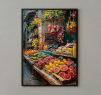 Barcelona Market Wall Art, La Boqueria Home Decor - Colorful Fresh Fruit Juice Summer Scene