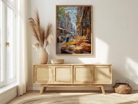 Amsterdam Market Art Print, Stroopwafel Food Home Decor - Bright Yellow Cheese Stall Summer Vibe