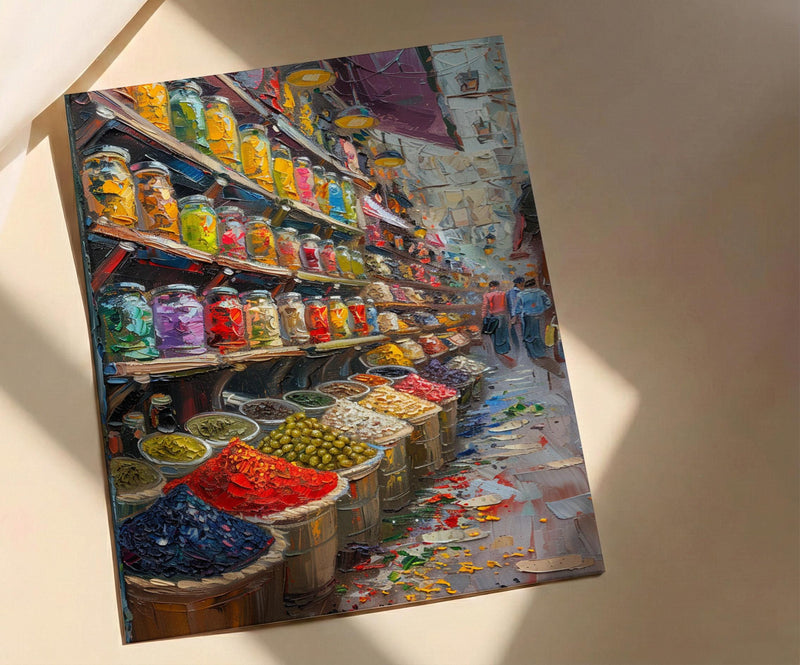 Vienna Market City Poster, Austria Food Home Decor - Vibrant Exotic Spice Aisle Summer Picture