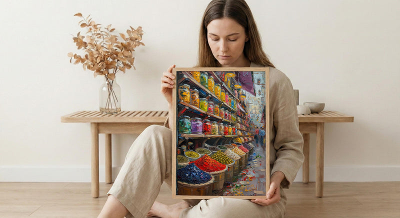 Vienna Market City Poster, Austria Food Home Decor - Vibrant Exotic Spice Aisle Summer Picture