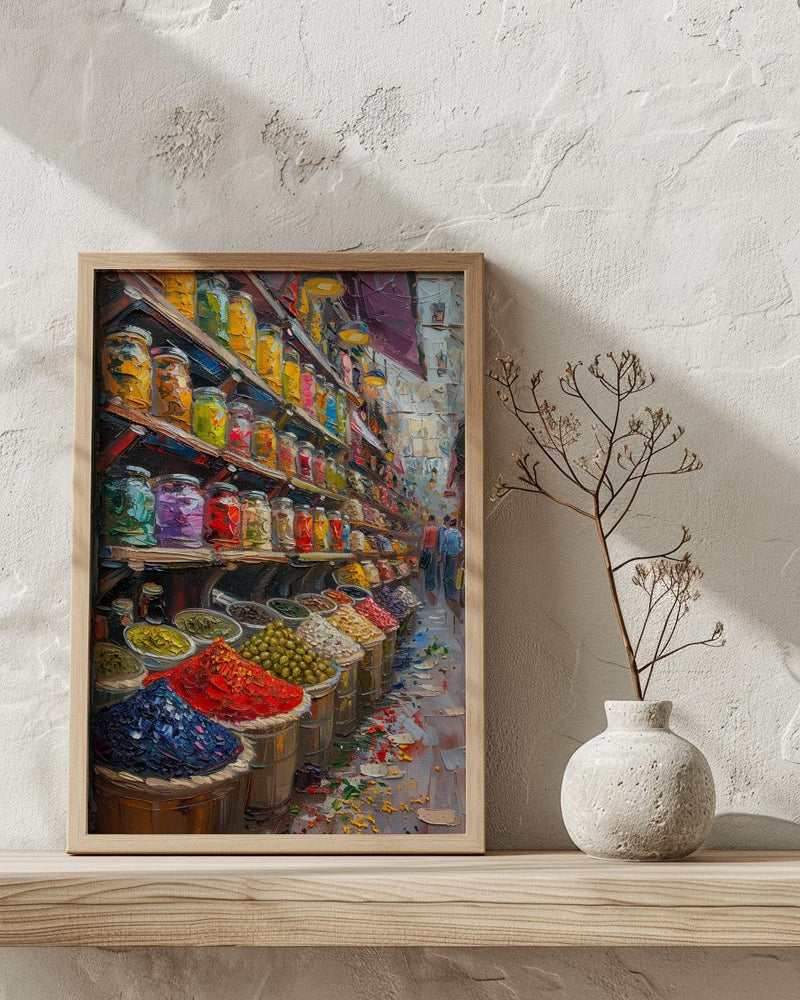 Vienna Market City Poster, Austria Food Home Decor - Vibrant Exotic Spice Aisle Summer Picture