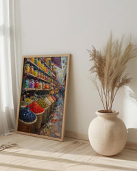 Vienna Market City Poster, Austria Food Home Decor - Vibrant Exotic Spice Aisle Summer Picture