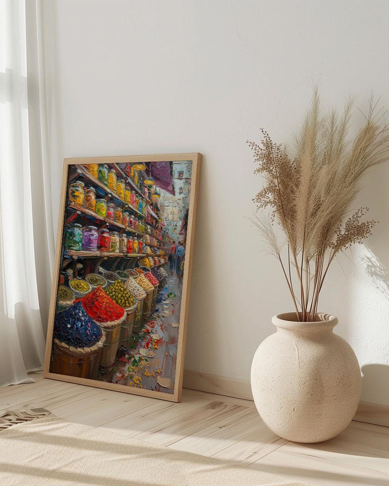 Vienna Market City Poster, Austria Food Home Decor - Vibrant Exotic Spice Aisle Summer Picture