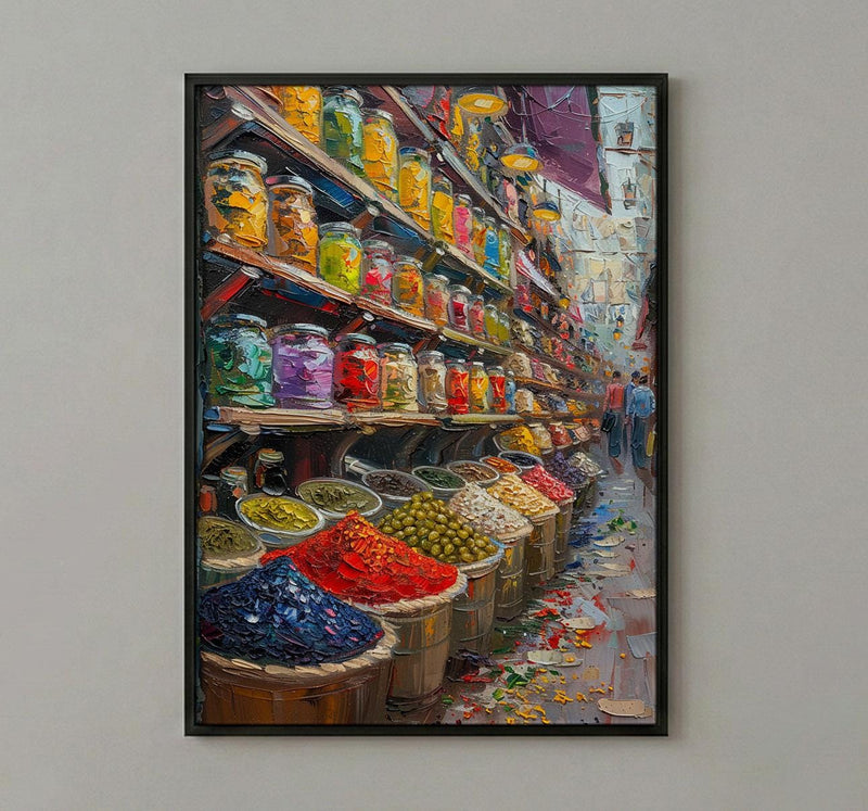 Vienna Market City Poster, Austria Food Home Decor - Vibrant Exotic Spice Aisle Summer Picture