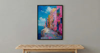 Portobello Road Art Print, London Market Home Decor - Colorful Vintage Antique Stall Summer Paradise
