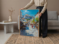 Athens Market Wall Art, Greece Antique Home Decor - Historic Acropolis View Trinket Summer Holiday